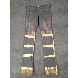 Sass & Bide Women's Skinny Gray & Tan Bleached Denim Jeans  25" Distressed BOHO